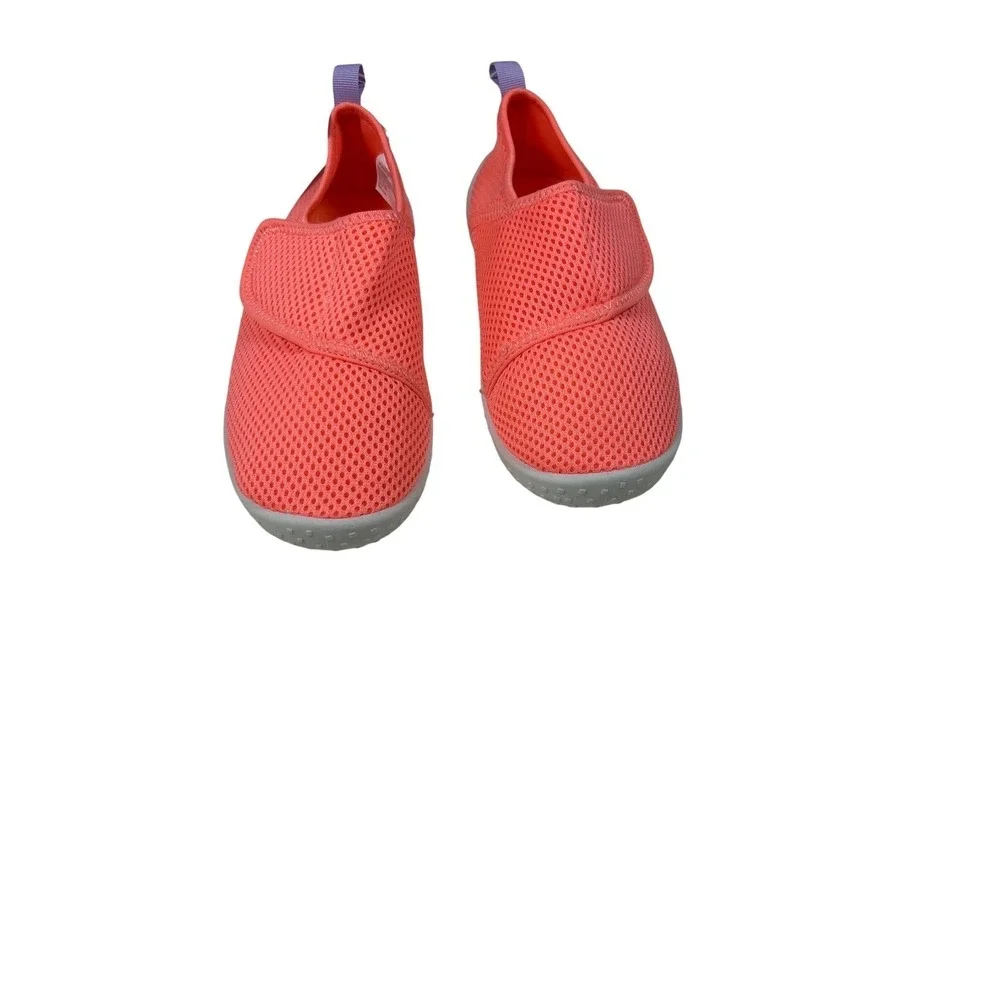 Cat & Jack Kids Neon Coral Pink Mesh‎ Water Shoes XL 11/12 Hook Loop Slip On